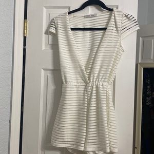 Gab and Kate white romper low front